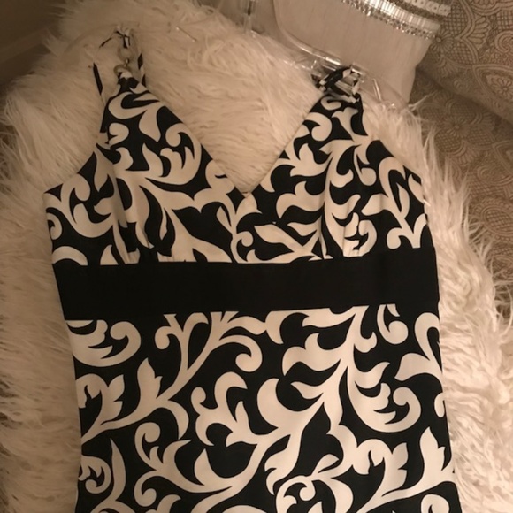 Ann Taylor Navy and White Dress Size 6 - Picture 3 of 4